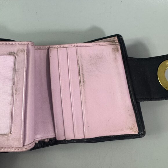 Vintage Coach Black Leather Bifold Turn-lock Wallet - Picture 7 of 14